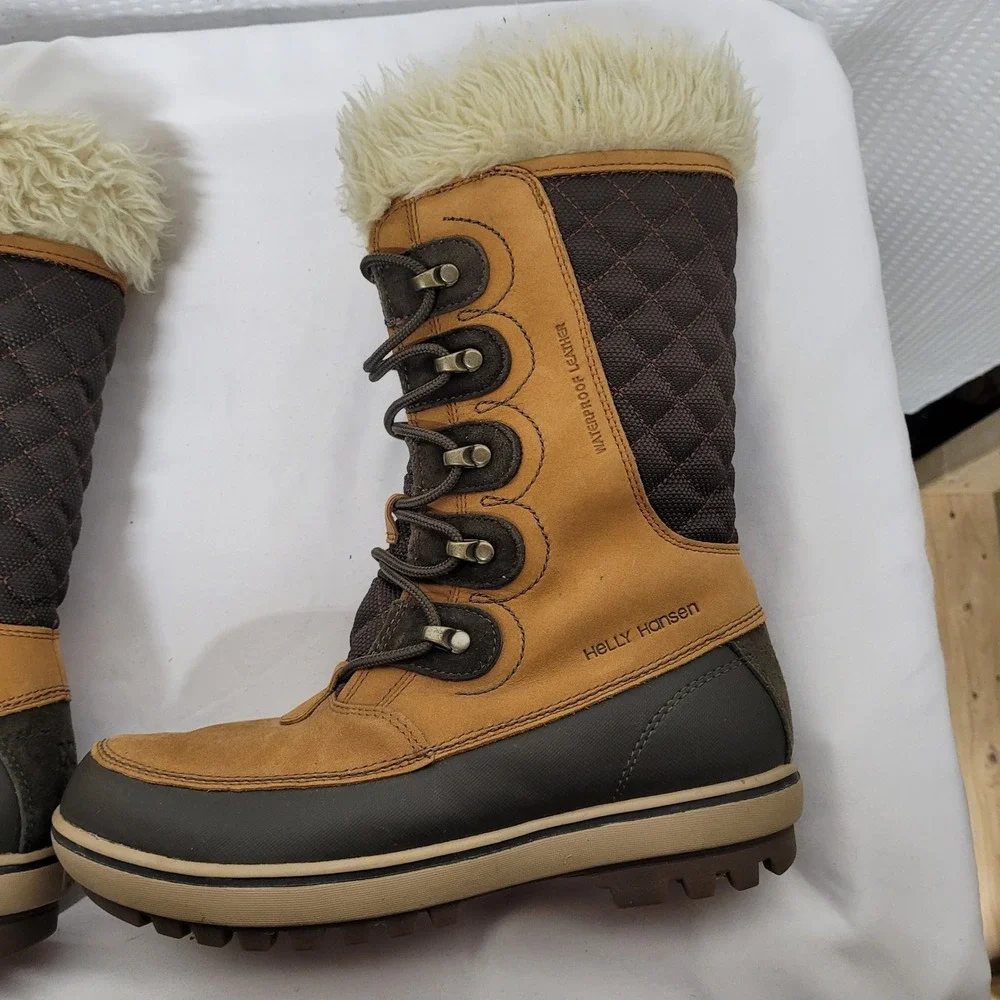 Helly Hansen W Garibaldi 2 Waterproof Leather Winter Boots Brown Womens 8